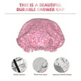 thumbnail image 5 of Balery Glitter Pink Shower Caps, Double Layer Waterproof Shower Cap, Double Layers Reusable Shower Cap With Soft Comfortable For Long Thick Hair Soft Bath Shower Hair Caps, 5 of 9