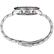 SEIKO Mens Blue Dial Silver-Tone Stainless Steel Band Chronograph Quartz Watch