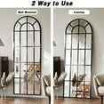 thumbnail image 4 of BEAUTYPEAK 71"x 30" Arched Full Length Windowpane Mirror Wall-Decor Mirror,Black, 4 of 6