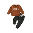 thumbnail image 2 of Elippeo 2 Pieces Fall Winter Baby Boy Clothes 6M 12M 18M 24M 3Y Bubs Sweatshirt Sweater Top Long Pants Sweatsuit Cute Little Boy Baby Outfits, 2 of 10
