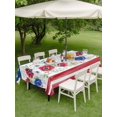 thumbnail image 4 of Outdoor Tablecloth with Umbrella Hole for Patio/Picnic/Party/Camping, Independence Day Waterproof Table Cloth Rectangle Table Cover Washable, American Flag Red Blue Flowers (54"x 80"), 4 of 9