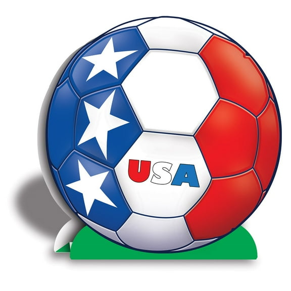 Beistle Club Pack of 12 Red, White and Blue 3-D "USA" Soccer Ball Centerpieces 10"
