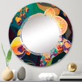 thumbnail image 2 of DESIGN ART Designart 'Blossoming Orchid In Bright Retro Colors V' Printed Floral Orchid Wall Mirror 32in.x32in., 2 of 5