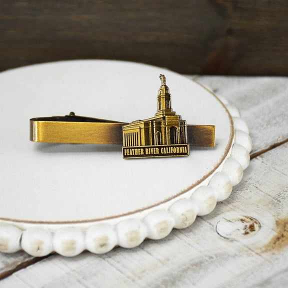 Feather River California Antique Gold Temple 2.25" Tieclip by Ringmasters