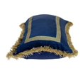 thumbnail image 3 of Boho Blue with Gold Fringe Decorative Lumbar Throw Pillow, 3 of 3