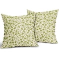 thumbnail image 2 of Lime Green Floral Pillow Covers 16x16 Set of 2 Vintage Rustic Old Style Cute Small Flower Green Cream Print Decorative Outdoor Pillowcases Farmhouse Throw Cushion Case Decor for Couch Sofa Bed, 2 of 6
