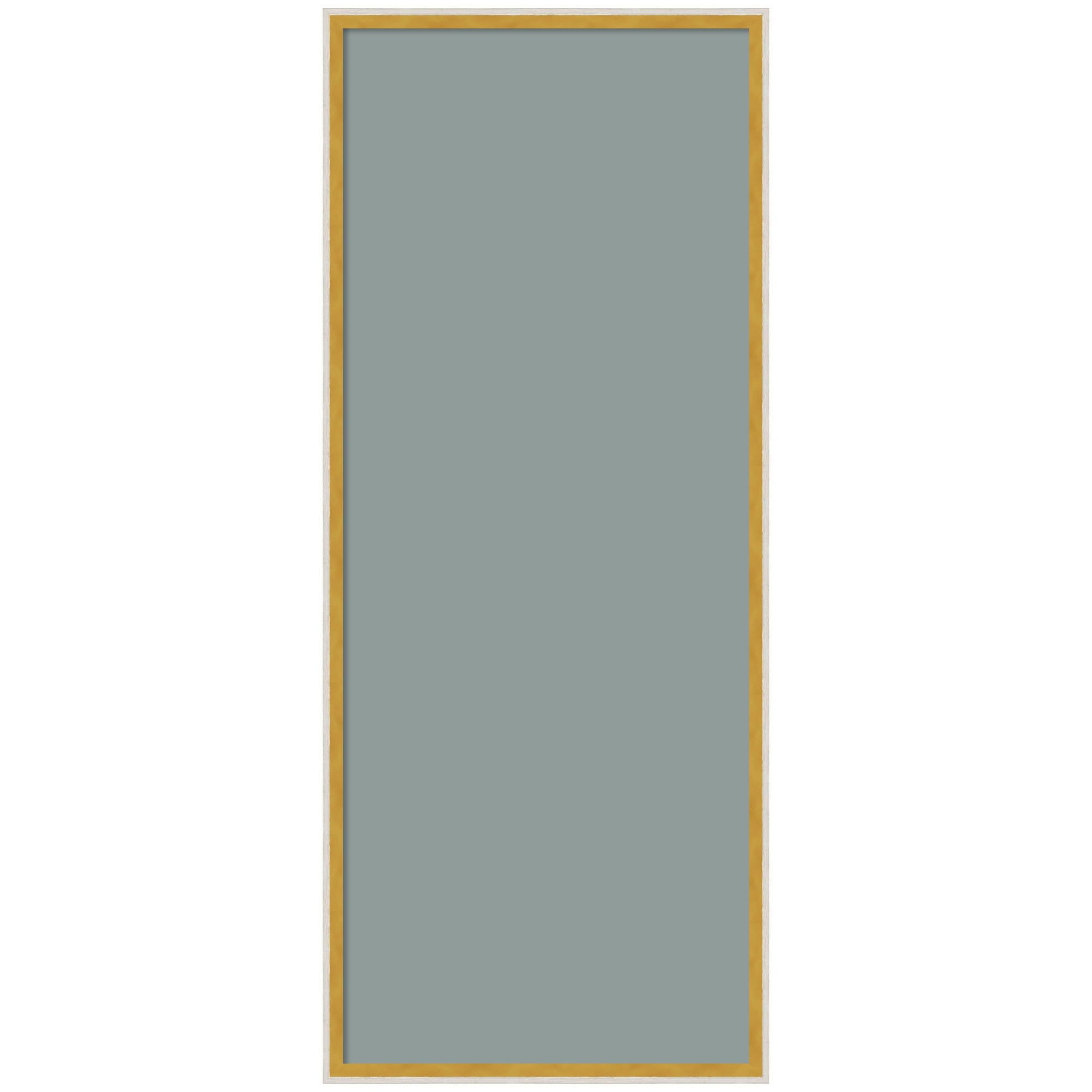 Kate and Laurel Framed Fabric Pinboard 17 x 41,  Printed Linen Modern Bulletin Board for Use as a Vision Board or Wall Organization, Paige White Gold Frame