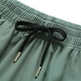thumbnail image 4 of MIUOWANP Men's Drawstring Elastic Waist Sport Shorts with Pockets Solid Color Sports and Fitness Sweatpants Size XXL(10)Army Green, 4 of 8