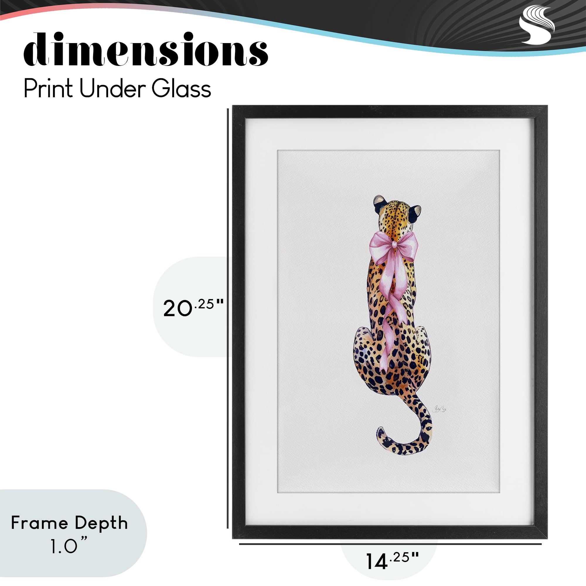 Stupell Industries Poised In Pink Cheetah Black Framed Print Under Glass, design by Shelly Craig