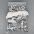 thumbnail image 2 of Ambesonne Urban Bedding Set 3 Pcs, NYC Dramatic Skyline, Twin XL, Black White, 2 of 3