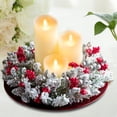 thumbnail image 2 of Anillo de vela de Navidad, soporte de base de velas, candelabro creativo rústico, guirnalda decorativa para sala de estar, puerta de casa, chimenea, Yuyangstore corona de velas, 2 of 7