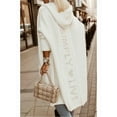 thumbnail image 4 of Womens Long Cardigan Cable Knitted Open Front Oversized Long Sleeve Hooded Outerwear Sweater Coat White XL, 4 of 8