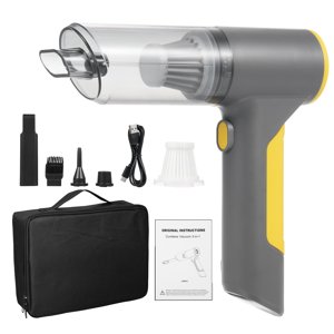 Riwcyla Mini Aspirateur pour voiture 3 en 1 Aspirateur de voiture sans fil à vide avec moteur sans brosse 13000PA Haute Puissance et Type,C Aspirateur portable pour bureau de voiture et Cle de maison
