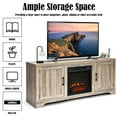 thumbnail image 6 of Giantex 65” Fireplace TV Stand, Wooden Storage Cabinet Console, Television Console w/2 Storage Cabinets & Open Shelves, Entertainment Media Console Center, 6 of 8