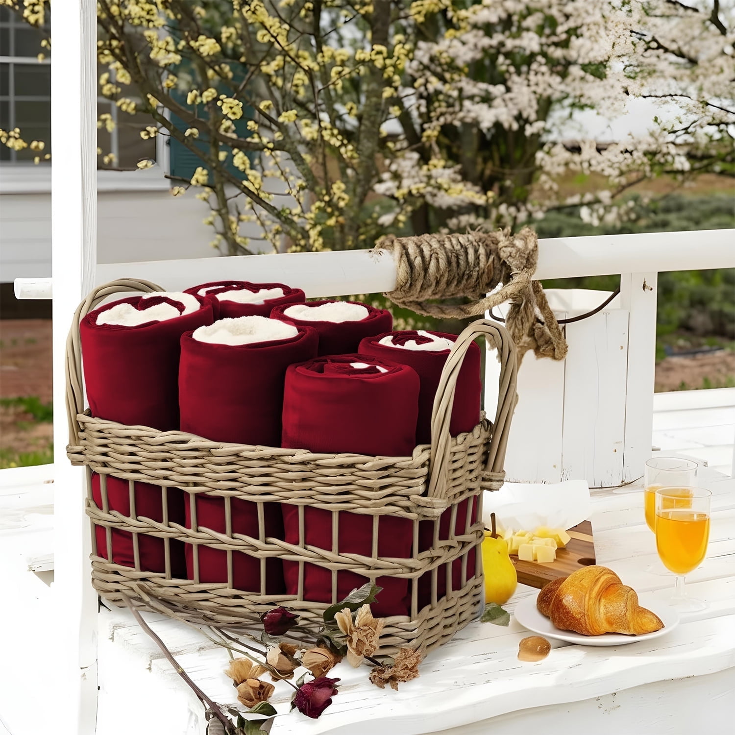 Moonlight20015 Wholesale Sherpa Fleece Throw Blankets 12-Packs Warm & Soft Plush Twin Size for Charity, Shelter, & Home Washable, Lightweight & Cozy Burgundy