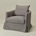 thumbnail image 5 of Slate Gray Polyester Upholstered Swivel Barrel Armchair with Removable Washable Slipcover for Living Room, Bedroom, Feather Blend Cushion, Solid Wood Frame, Pillow Back, Fully Assembled, 5 of 15