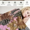 thumbnail image 3 of Nawypu   Blanket Throw Comfort Warmth Soft Cozy Air Conditioning Easy Care Machine Wash Camo Trees Pink, 3 of 6