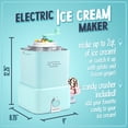 thumbnail image 2 of Nostalgia Electric Ice Cream Maker, 2 qt Ice Cream Machine with Detachable Bucket and Candy Crusher, Aqua, 2 of 7