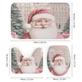 thumbnail image 3 of Pink Santa Claus Shower Curtain Sets with Rugs 4 Piece Bathroom Decor Set with Non-Slip Rugs Toilet Lid Cover And Bath Mat Santa Claus Decorative Waterproof Shower Curtain for Bathroom Decor Set, 3 of 8