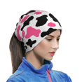 thumbnail image 6 of Neck Gaiter Face Cover Scarf, cute black pink cow print Soft Face Sun Mask Cover Scarf Headband Cooling Sweat Absorbing Bandanas Hiking Cycling Running, 6 of 7