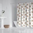 thumbnail image 2 of White Highland Cow Leaf Pattern Shower Curtain 72"x72" ,Bathroom Decorative Shower Curtains Set with 12 Hooks,Modern Waterproof Washable Shower Curtain, 2 of 6