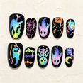 thumbnail image 3 of 30Pcs Halloween Press On Nails Almond - Spooky Ghost Pumpkin Witch Design | Gothic Acrylic Holiday Press-On Nails with Ghost/Bat/Pumpkin,Reusable & Easy Apply, Ideal for Halloween Party, 3 of 5