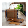 thumbnail image 3 of Caja de almacenamiento portátil de bambú tejido para acampar Cesta tejida a mano Cesta especial para picnic al aire libre Cesta tejida L, 3 of 8
