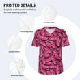 thumbnail image 4 of Daiia Pink Butterfly Mens Baseball Jersey Button Down Shirts Short Sleeve Sports Uniforms-4X-Large, 4 of 9