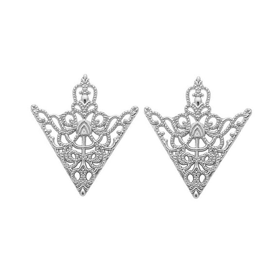 Men Metal Alloy Triangular Collar Pin Hollow Collar Point Brooch Lapel Pin for Wedding Business Tuxedo Shirt Decor Accessories