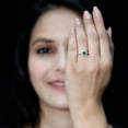 thumbnail image 4 of Rosec Jewels Natural Emerald Diamond Engagement Ring for Women - Vintage Style Ring - AAA Quality - with Jewelry Box, 10K White Gold, US 10.00, 4 of 8