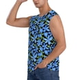 thumbnail image 3 of Pofeuu Blue Flowers Print Men's Muscle T-Shirt, Sleeveless, Muscle Tank, Classic Muscle Tee Top For Men Casual Sleeveless Muscle T-Shirt Trendy Clothes-Small, 3 of 7
