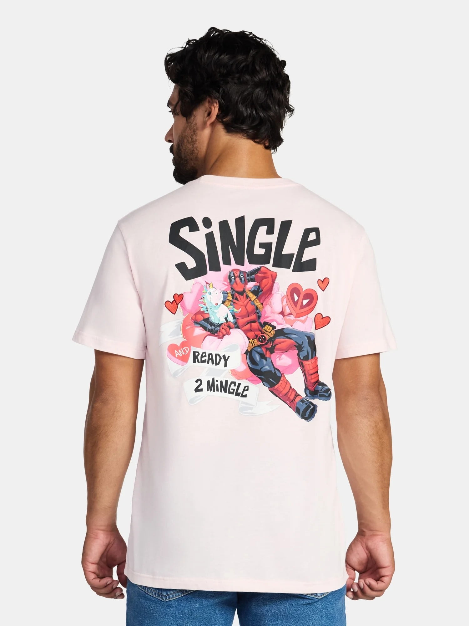 Valentine's Day Men's and Big Men's Deadpool Graphic Tee, Sizes XS-5XL