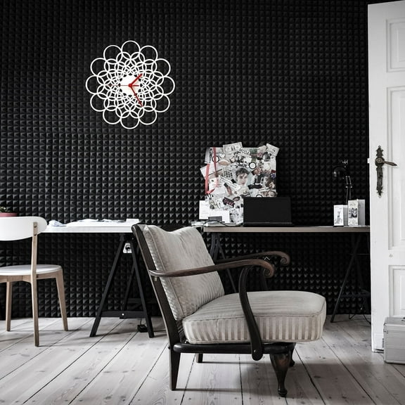 Ardeola - Rings White - 16 in Classic Traditional Modern Wall Clock