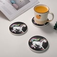 thumbnail image 2 of LNWH Non-Slip Decorative Drink Coasters, Absorbent Uncorn Jump Cartoon Pattern Drink Mats, 6PCS, 2 of 7