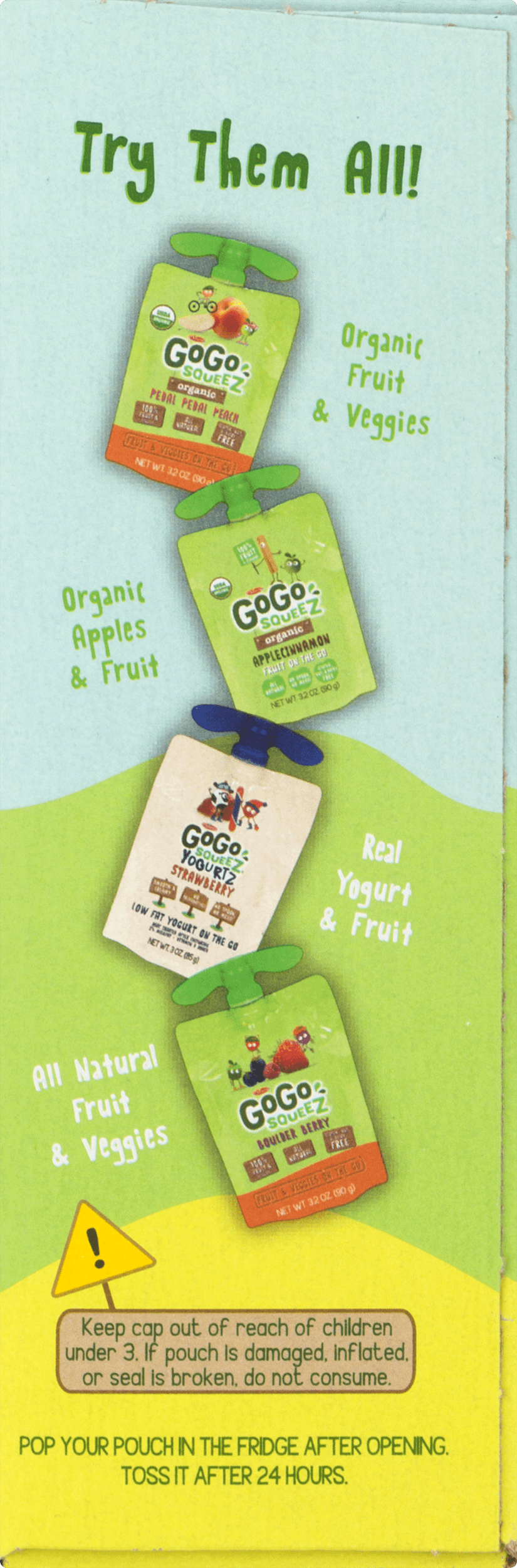 (4 Pack) GoGo Squeez Applesauce Pouches, Pear, 3.2 oz, 4 Pack