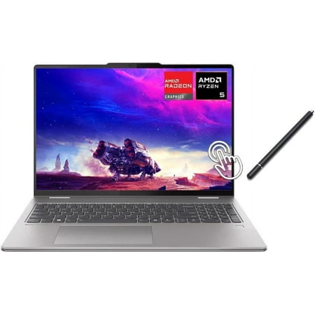 Lenovo Yoga 7 2-in-1 16" WUXGA Touchscreen Laptop | AMD Ryzen 5 8640HS(Beat i5-1355U)|AMD Radeon Graphics| Backlit |Fingerprint | 8GB RAM DDR5 | 1024GB SSD | Windows 11 Home | Bundle with Stylus Pen