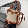 thumbnail image 1 of Bolso cruzados para mujer Bolso de cubo tejidos a la moda Bolso de hombro simples (marrón), 1 of 9