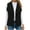 Black, variant on Womens Vests Fashion Casual Sleeveless Lapel Open Front Fleece Cardigan Fall Fashion Solid Color Fuzzy Jacket Sweater (Black L)