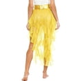 thumbnail image 2 of XIAOCHA Women's Sequin Mesh Wrap Skirt Satin Bow High Waist Skirt Festival Rave Party Skirts Yellow One Size, 2 of 7