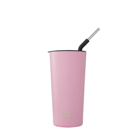 S'ip by S'well Vacuum Insulated Stainless Steel Takeaway Tumbler, Pink Punch, 24 oz