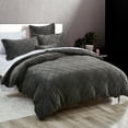 thumbnail image 4 of PHF Super Soft Velvet Duvet Cover Set Queen Size, 3 Pieces Warm Fluffy Comforter Cover Set, Cozy Flannel Comforter Cover with Pillow Shams, 90"x90", Charcoal Grey (No Insert), 4 of 7