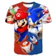 thumbnail image 2 of Camisetas de verano para niñas con dibujos animados de Marios, camisetas con estampado de anime Super Mario para niños, camisetas de manga corta de verano para niños, 2 of 5