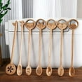 thumbnail image 4 of ABCISI Wooden Tea Spoons Coffee Spoon, Wooden Animal and Plant Shaped, 6 Pack Long Handle Coffee Mixing Honey Spoons for Kitchen Stirring Coffee Beverages Dessert (Leaf Design), 4 of 10