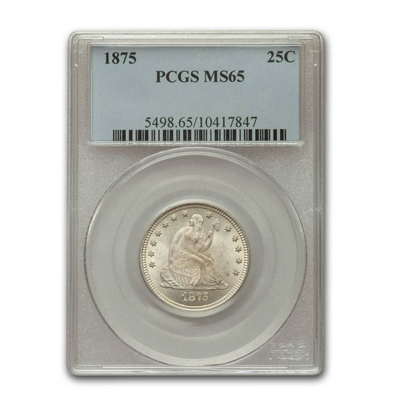 1875 Seated Liberty Quarter MS-65 PCGS