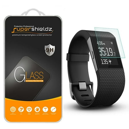 [2-Pack] Supershieldz Designed for Fitbit Surge Tempered Glass Screen Protector, Anti-Scratch, Anti-Fingerprint, Bubble Free