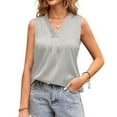 thumbnail image 4 of Tank Tops for Women Camisole V Neck Soild Color Satin Vest Shirt Fashionable Slim Fit Basic Casual Summer Cami Top, 4 of 5
