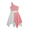 thumbnail image 5 of Alvivi Kids Girls Lyrical Sleeveless Praise Dance Dress Overlay Color Block Contemporary Dance Tunic Costume Light Pink 6, 5 of 6