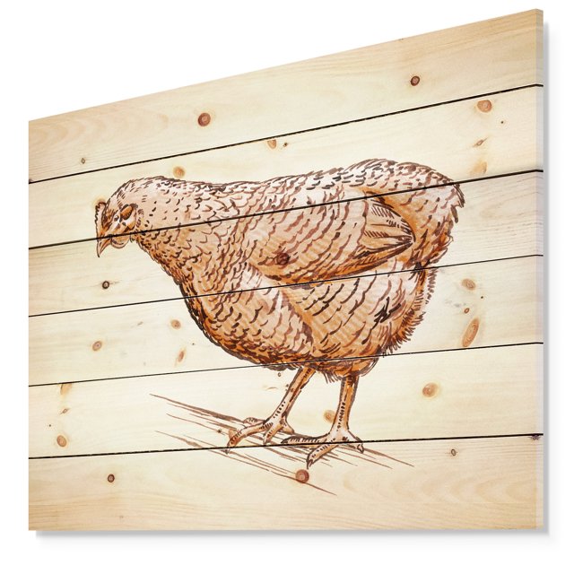 Design Art - Mère Poule en Grave Dessin à l'Encre