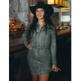 thumbnail image 5 of Mrs Momma Bear Long-Sleeve Printed Denim Athleisure Green, Denim Midi Dress (Women's), 5 of 7