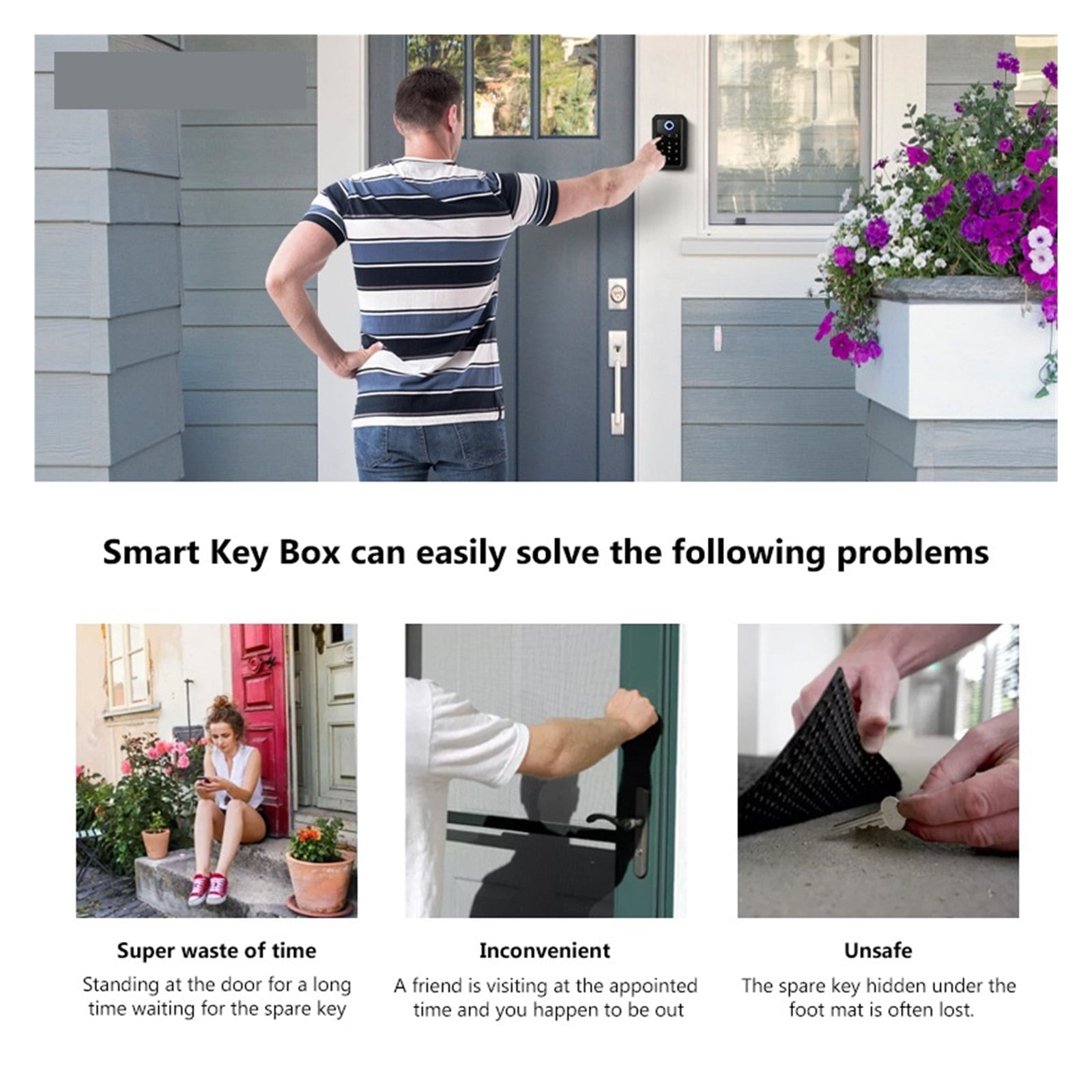 Key Safe Box Outdoor,Security Intelligent Password Storage Lock Tuya or TTLock APP Key Box Anti-theft box ,Security and Anti-Theft
